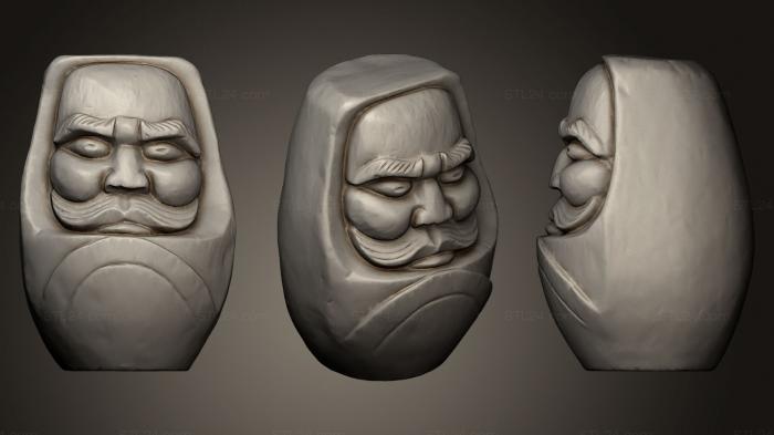 Miscellaneous figurines and statues (Stone Daruma, STKR_0690) 3D models for cnc